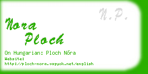 nora ploch business card